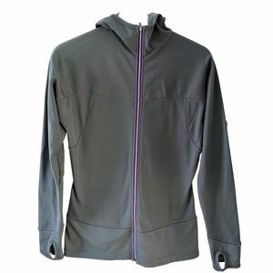 MEC Grey Hooded Zip-Up Technical Jacket Performance Outdoor l